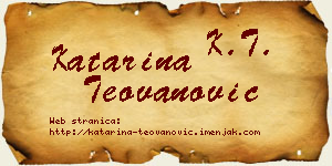 Katarina Teovanović vizit kartica